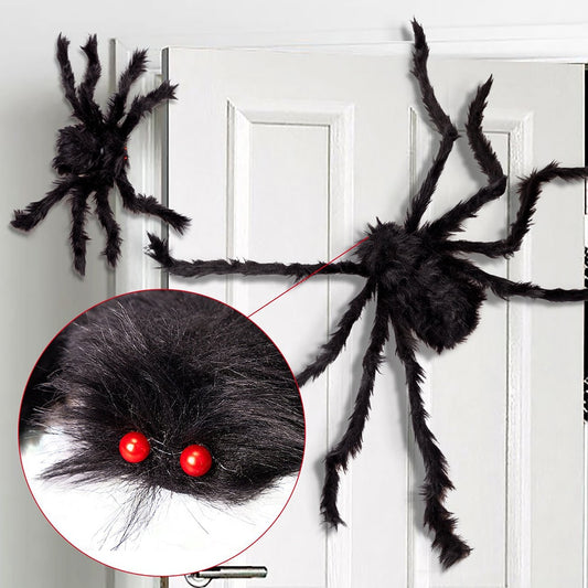 1Pc 30/50/75cm Black Big Halloween Plush Spiders Kids Children Toy Plush Black Multicolour Style For Party Halloween Decoration