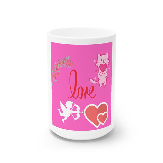 White Ceramic Mug, 11oz and 15oz -valentines day