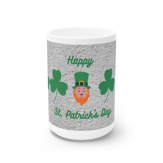 White Ceramic Mug, 11oz and 15oz -Happy St Patrick's Day CM