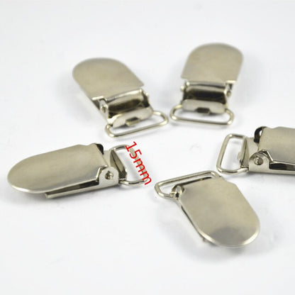 30pcs Metal Pacifier Clips Suspender Holder With Plastic insert for Pacifier Chain Clip Craft 15mm 20mm 25mm 30mm 35mm