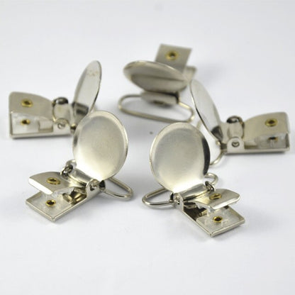 30pcs Metal Pacifier Clips Suspender Holder With Plastic insert for Pacifier Chain Clip Craft 15mm 20mm 25mm 30mm 35mm