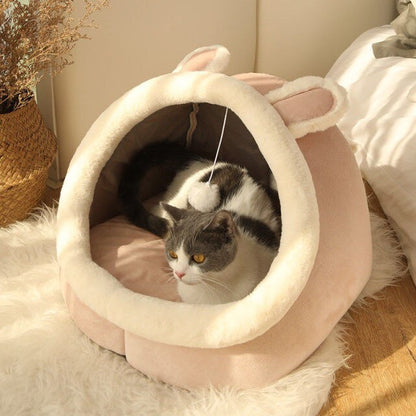 PTHAFUN Cozy Cat Bed Cute Basket Breathable Cushion For Medium Small Pet Sleeping Mat Dog Warm Plush Sleeping Bag Pet Supplies