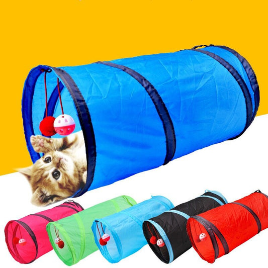 Pet Cat Tunnel Toy Funny Pet 2 Holes Play Tubes Balls Collapsible Crinkle Kitten Toys Puppy  Play Dog Channel Tubes  accessories
