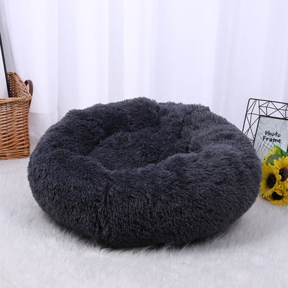 Pet Bed Dog Round Bed Cat Coussin Chien Cama Perro Long Plush Puppy Cat Cushion Mat Portable Supplies Washable Pet Accessories